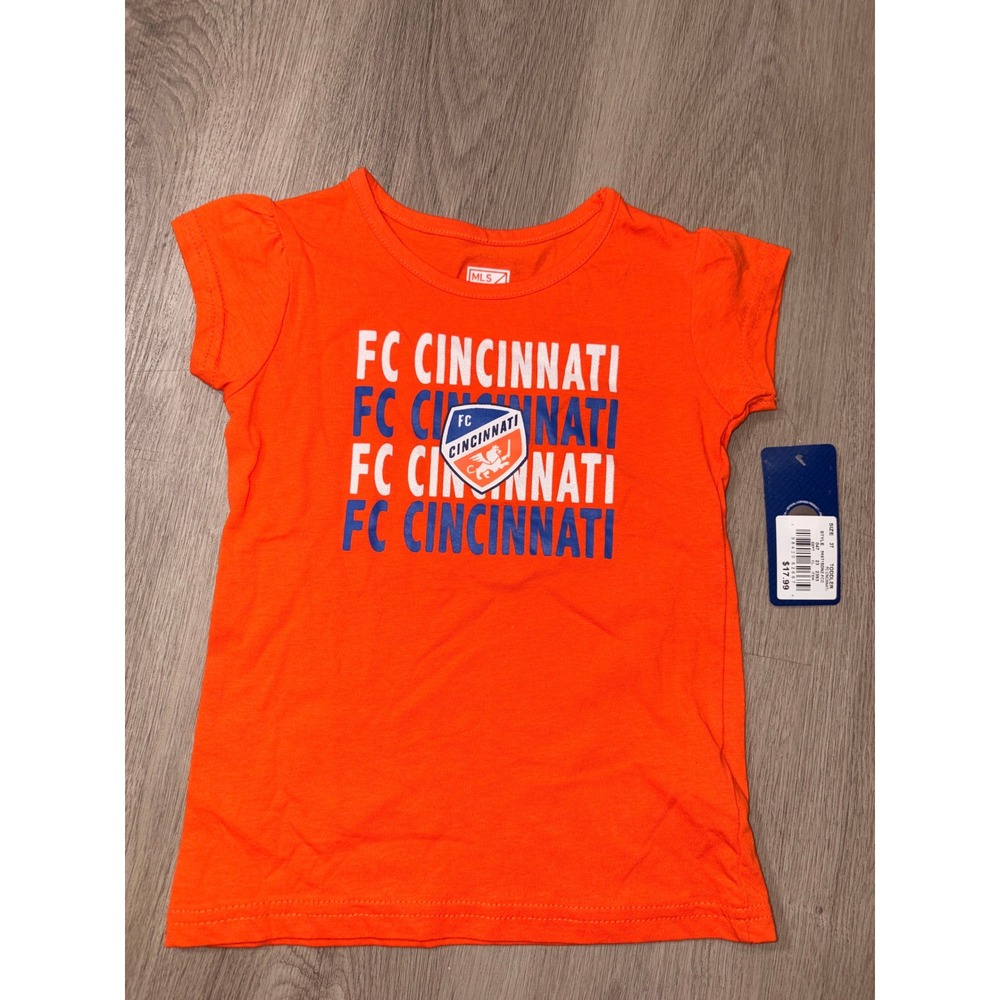 MLS FC‎ Cincinnati Toddler Girls Orange Short Sleeve Graphic T-Shirt Size 3T NWT